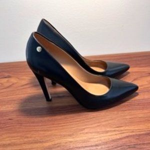 Calvin Klein black leather heels size 7.5
